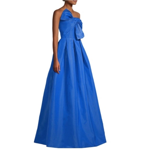 SACHIN & BABI Leora Strapless Bow-embellished Silk-faille Gown In Imperial Blue - Picture 9 of 9